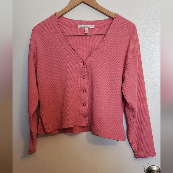 Victoria's Secret Pink Waffle Knit Cardigan with Classic Fit - Picture 3 of 5